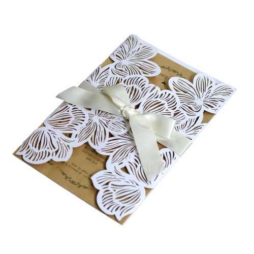 Laser Rose Invitation Card Thank You Card  Holiday Greeting Card 2020 Wholesale 